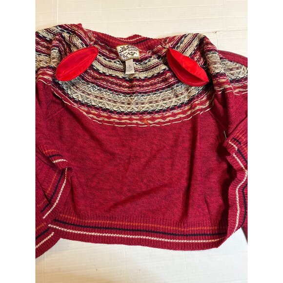 Heirloom Collectible women’s Red Nordic Knit Cardigan Sweater XL Cotton Ramie - Picture 6 of 10